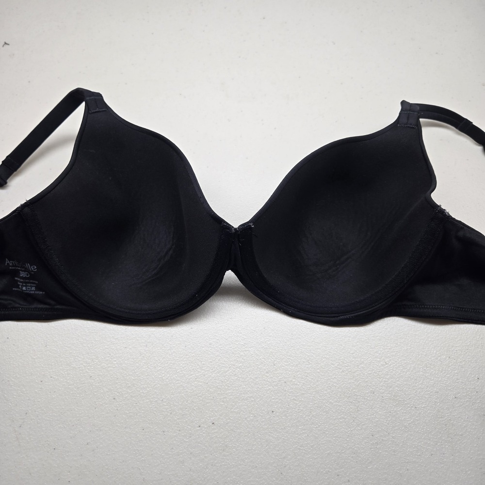 Ambrielle Women Bra 38D Black Everyday Full‎ Coverage T Shirt Underwired